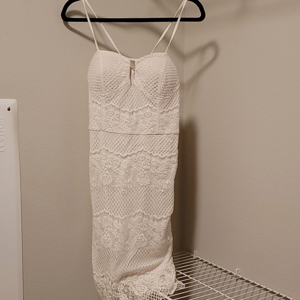 Guess white lace slip dress 6